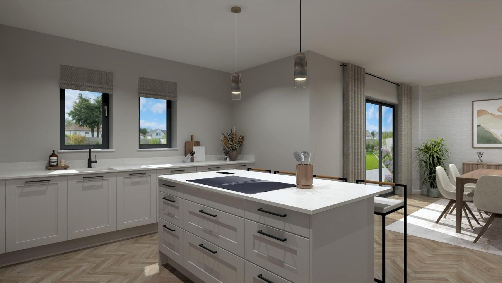 Kitchen island with bar seating at Moss Road, Dunmore