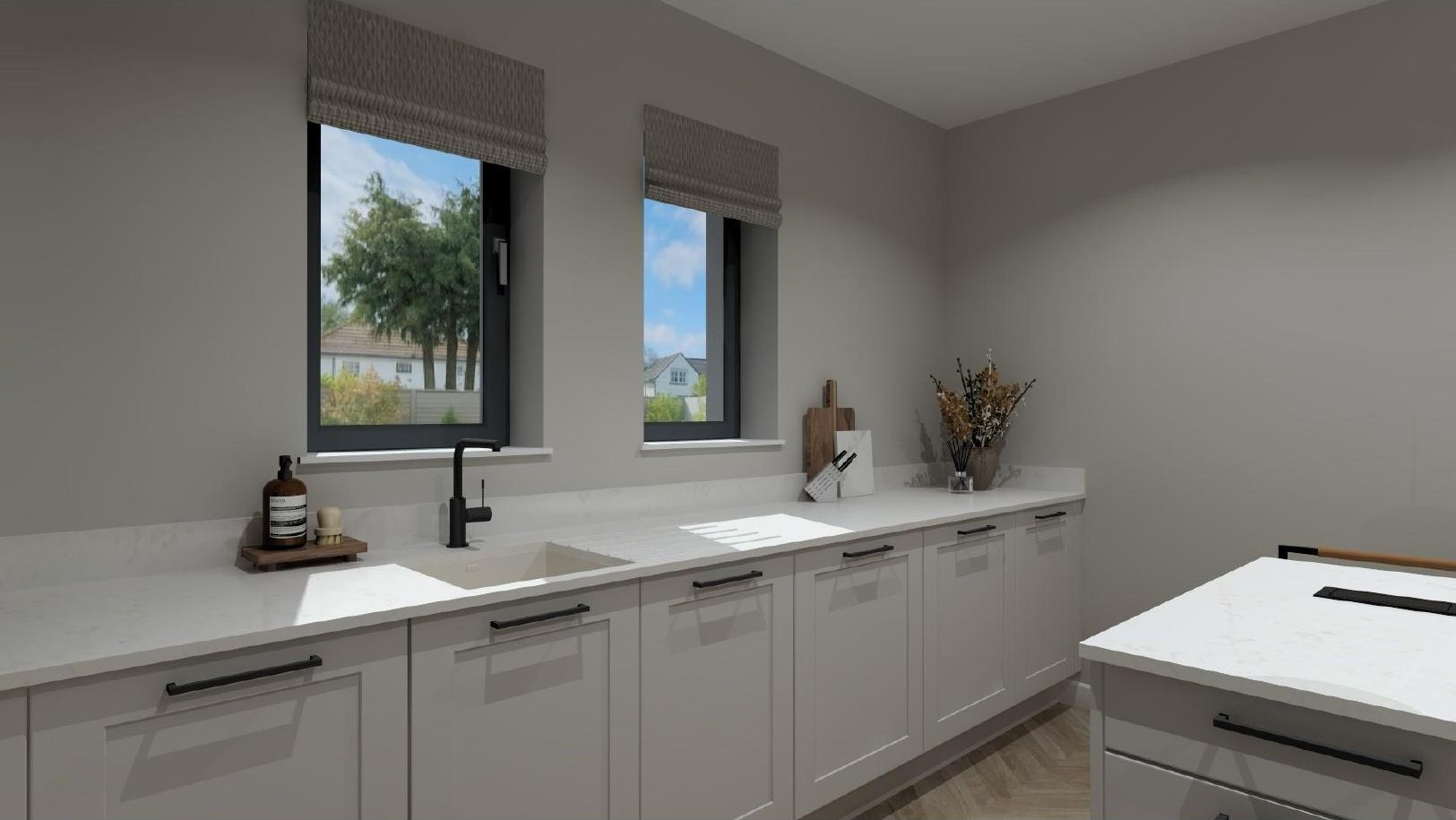 Kitchen sink and window run at Moss Road, Dunmore